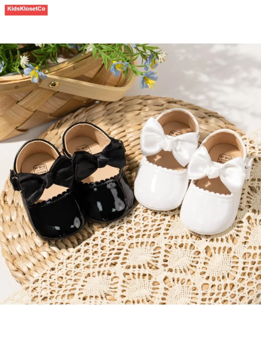 Infant Baby Girls Mary Jane Flats Non-Slip Soft Sole Prewalker Princess Dress